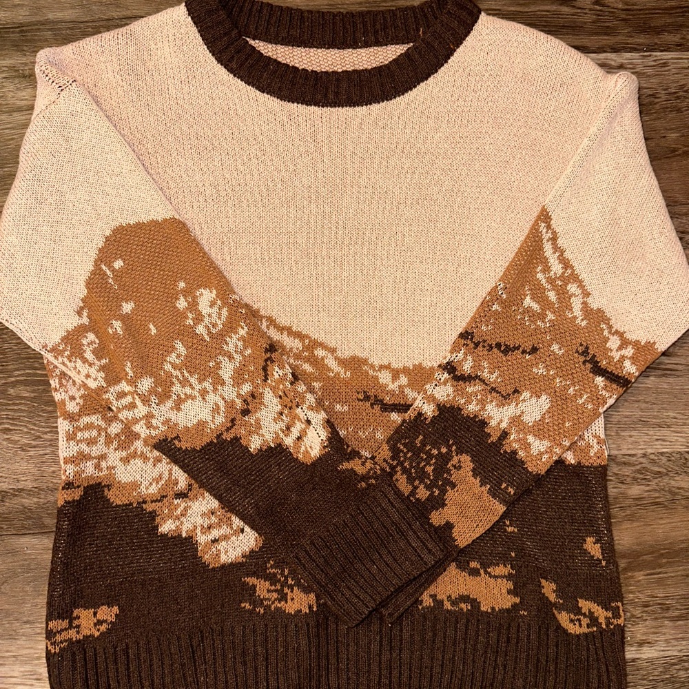 Tan mountain sweater